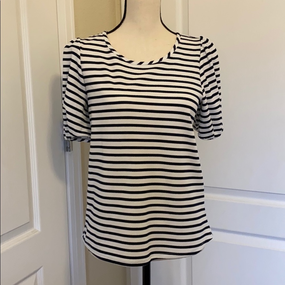 Green Envelope Striped Top